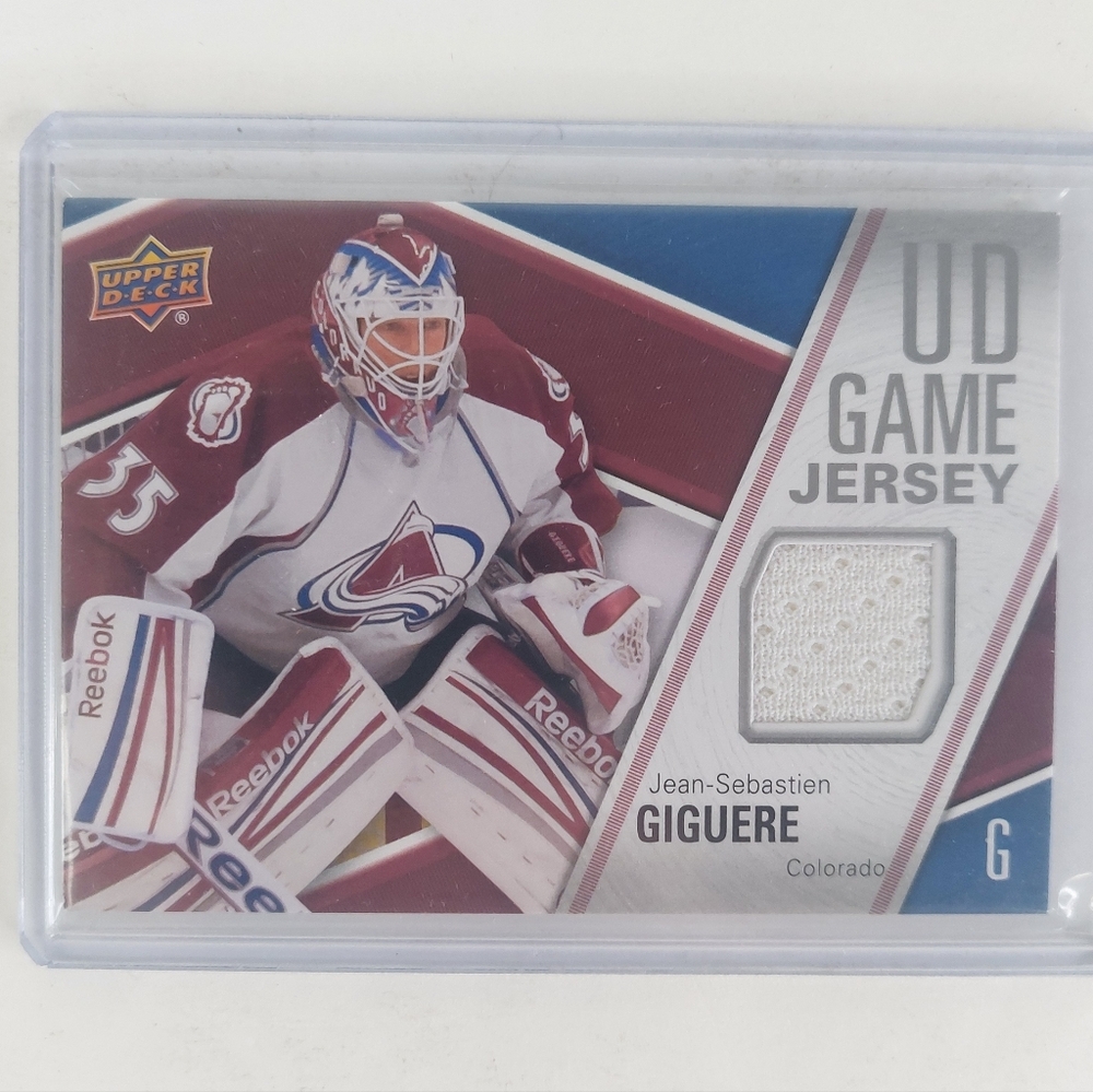 Jean-Sebastien Gigeure UD Game-Used Jersey Card Colorado Avalanche 2011/12